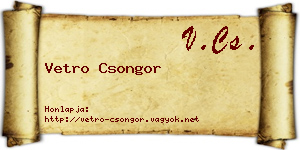 Vetro Csongor névjegykártya